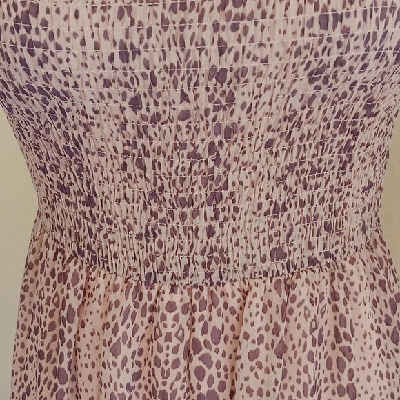 Sweet Rain Ruched Bodice Midi Dress. Cottagecore,Animal Print,Ethereal,Fairycore - Picture 4 of 13